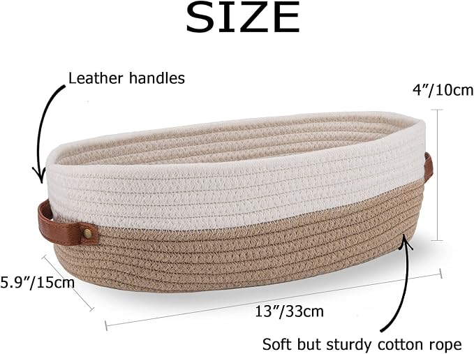 2 Pack Cotton Rope Bathroom Decor Basket, Toilet Paper Holder Basket, Farmhouse - Image 5
