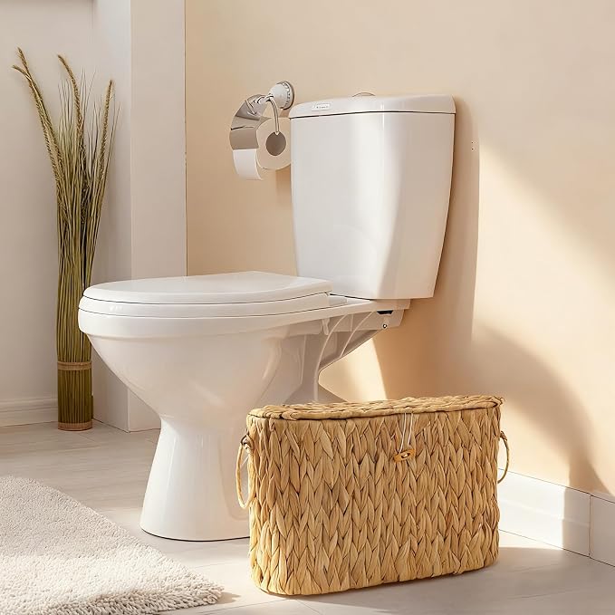 Toilet Paper Storage Basket, Water Hyacinth Toilet Paper Holder - Image 6