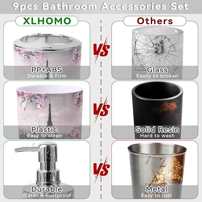 Bathroom Accessories Set Complete 9 Piece Bathroom Sets - Image 5