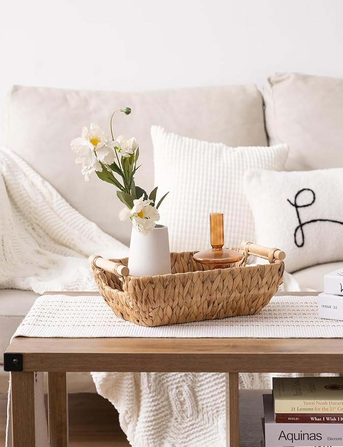 StorageWorks Hand-Woven Small Wicker Baskets, Water Hyacinth Storage Baskets - Image 5