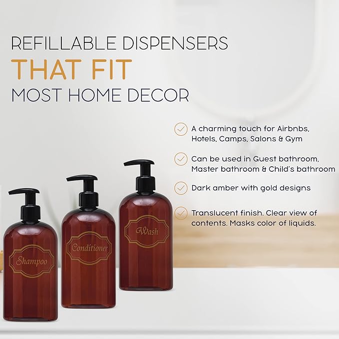 Bottiful Home-16 oz Shampoo, Conditioner, Wash Refillable Empty Plastic Pump - Image 4