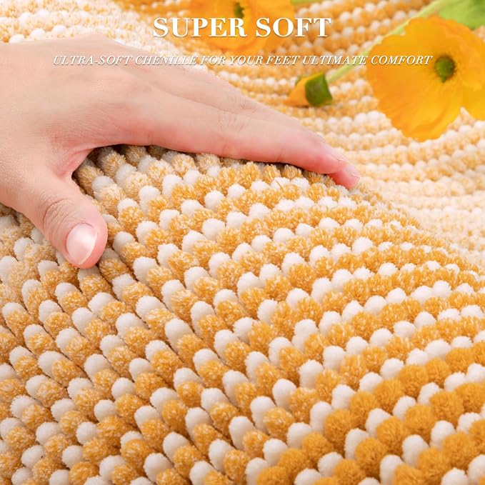 BSICPRO Bathroom Rugs and Mats Sets, 2 Piece Thick Absorbent Chenille Non Slip - Image 2