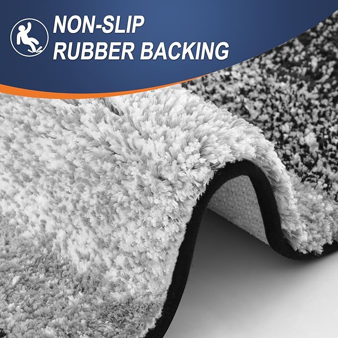 OLANLY Bathroom Rug Set 2 Piece, Soft Absorbent Microfiber Bath Rug Set - Image 4