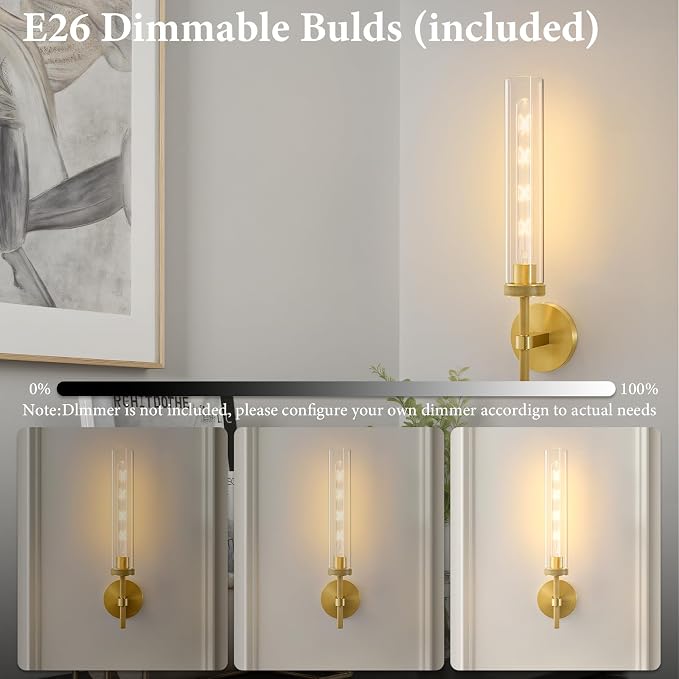 Brass Knurled Tube Wall Sconce - Image 6