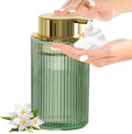 Green Glass Foaming Soap Dispenser, Ribbed Foam Hand Soap Dispenser by ALPIRIRAL