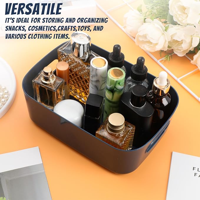 Zopeal Plastic Storage Bins 10 Pcs Blue Pantry Organizer Bins Small Baskets - Image 3