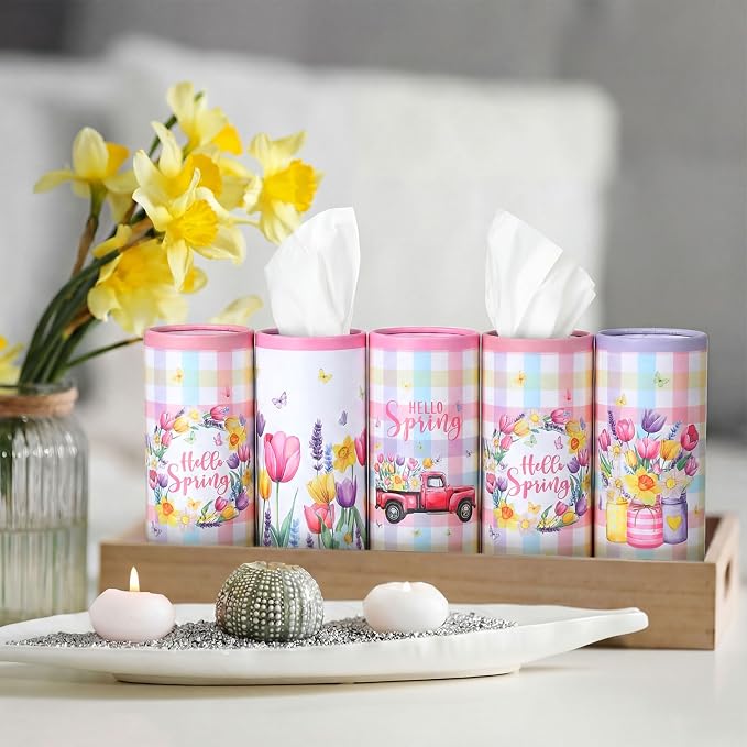 12 Pack Hello Spring Car Tissue Cylinder Holder Bulk - Image 7