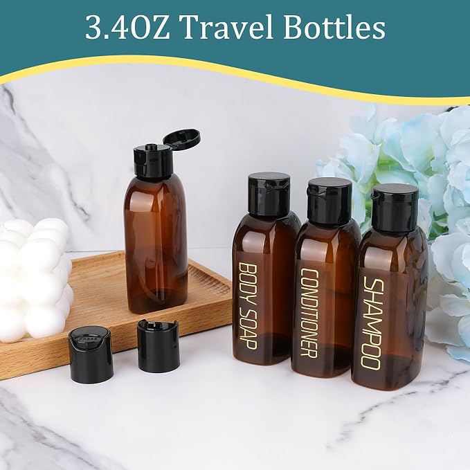Cosywell Travel Bottles for Toiletries 4pcs 3.4oz Travel Shampoo and - Image 3
