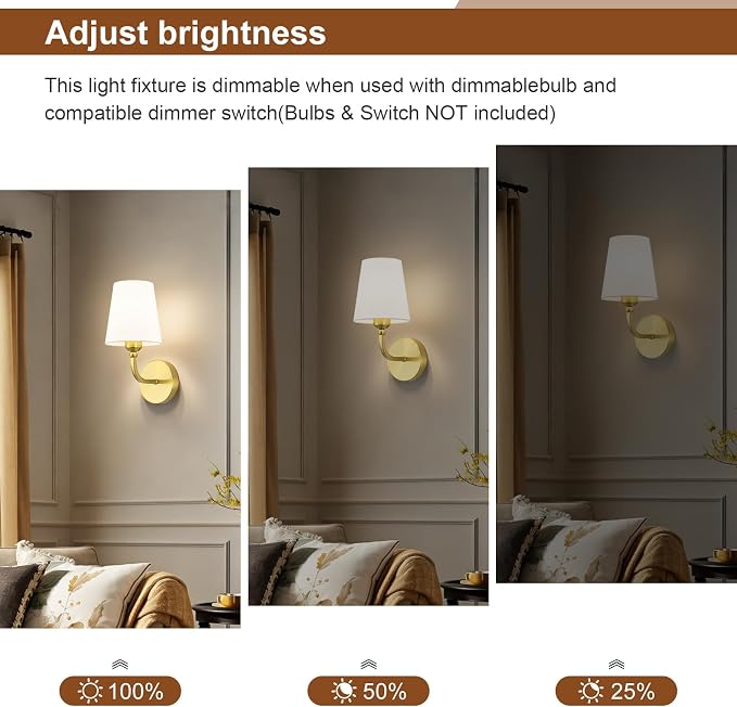 Modern Wall Sconces Set of 2, Hardwired Wall Lights - Image 7