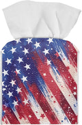 American Flag Tissue Box Cover, PU Leather Square Tissue Holder by Pzuqiu