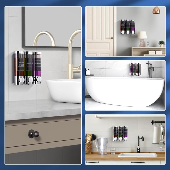 Shower Soap Dispenser Wall Mounted No Drill Shampoo Dispenser - Image 7