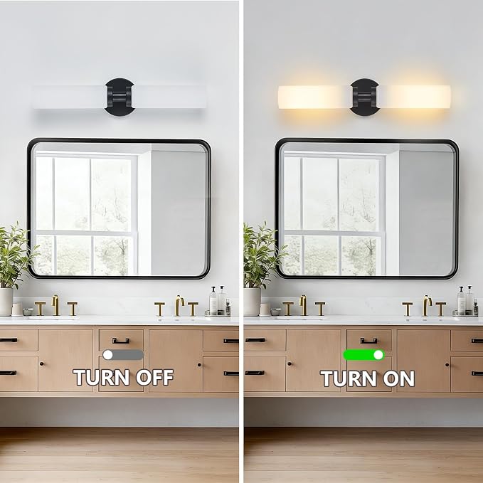 2 Light Black Bathroom Light Fixture Over Mirror, Modern Farmhouse Bathroom - Image 5