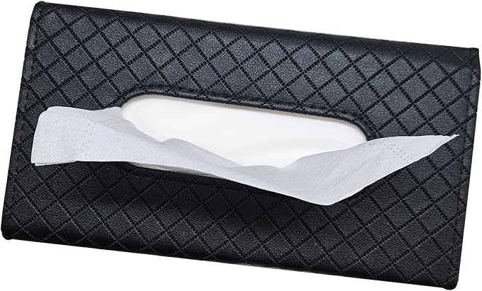 Car Sun Visor Tissue Holder, Car Napkin Holder, Premium PU Leather, Mask Holder by Langmeil