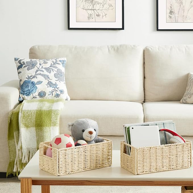Vagusicc Wicker Storage Basket, Small Storage Baskets - Image 2