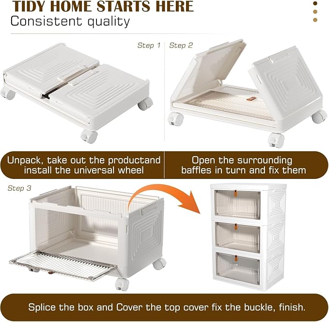 3 Tier Plastic Storage Bins - Image 2