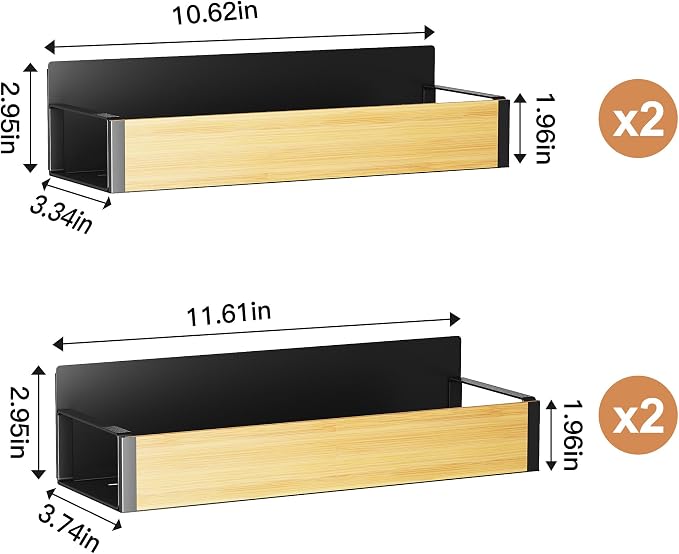 2/3/4 Pack Moveable Fridge Magnetic Spice Racks, Metal Black/White - Image 2