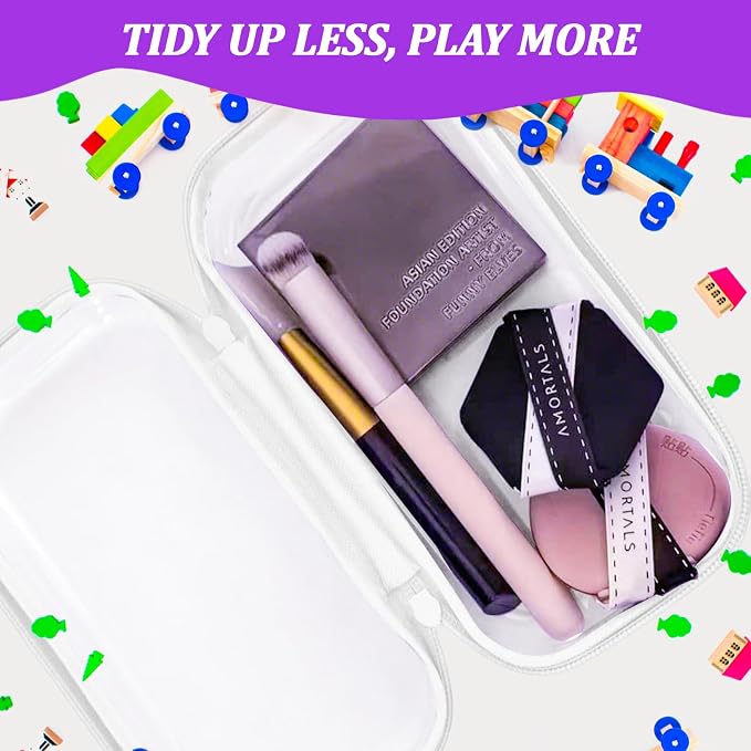 3 Pcs Clear Hard Zipper Case, Hard Shell Plastic Clear Organizer Bag, - Image 6