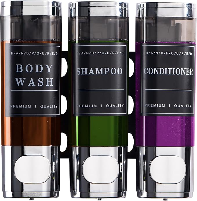 Shower Soap Dispenser Wall Mounted No Drill Shampoo Dispenser by CaboDeseado
