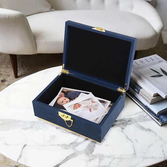 HofferRuffer Elegant Faux Leather Decorative Box, Storage Jewelry Box Organizer - Image 4
