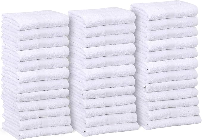 GOLD TEXTILES Bulk Pack 60 Pcs White Economy 15x25 Inches Basic Hand Towel - Image 9