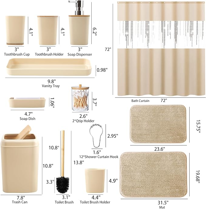 Beige Bathroom Accessories Set - Image 7