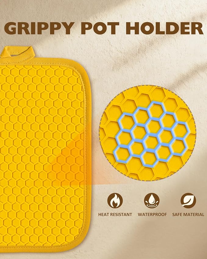 Slohif Silcone Daisy Bee Pot Holders - Image 3