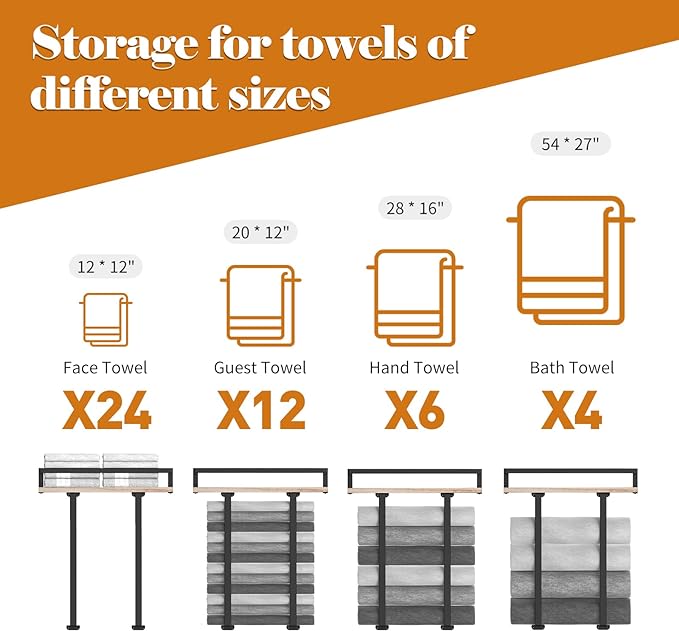 Towel Racks for Bathroom Wall Mounted, Metal Towel Holder - Image 5
