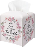 with God All Things are Possible Tissue Box Cover Square by BGFMVS