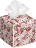 Vintage Rose Flowers Leaves Tissue Box Cover Square by sndheke