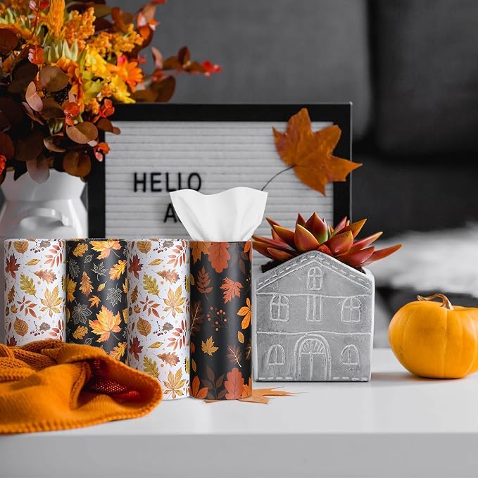 Fourluoo 12 Pack Fall Maple Leaf Tissue Boxes - Image 4