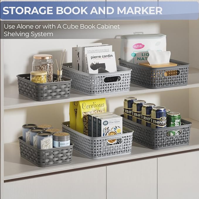6 Pack Plastic Storage Baskets, Small Baskets - Image 6