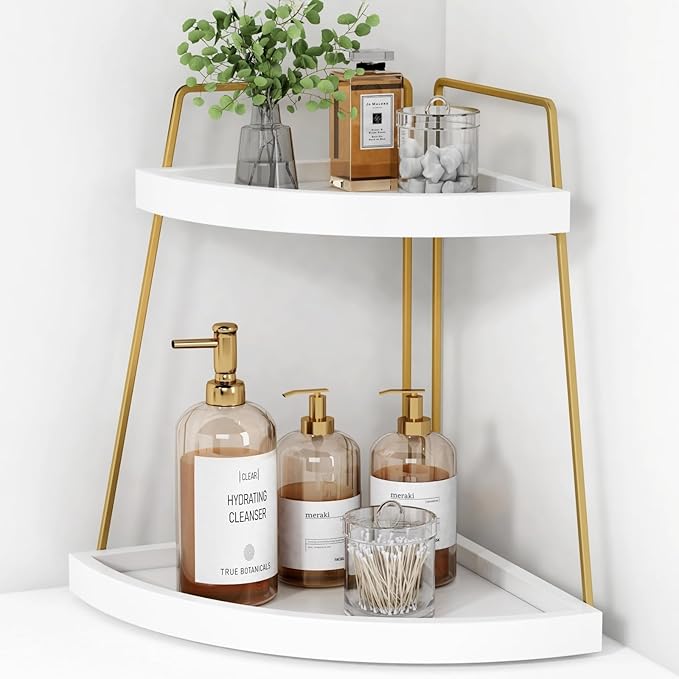 Forbena Corner Bathroom Counter Organizer, 2 Tier Bathroom Organizer Countertop by Forbena