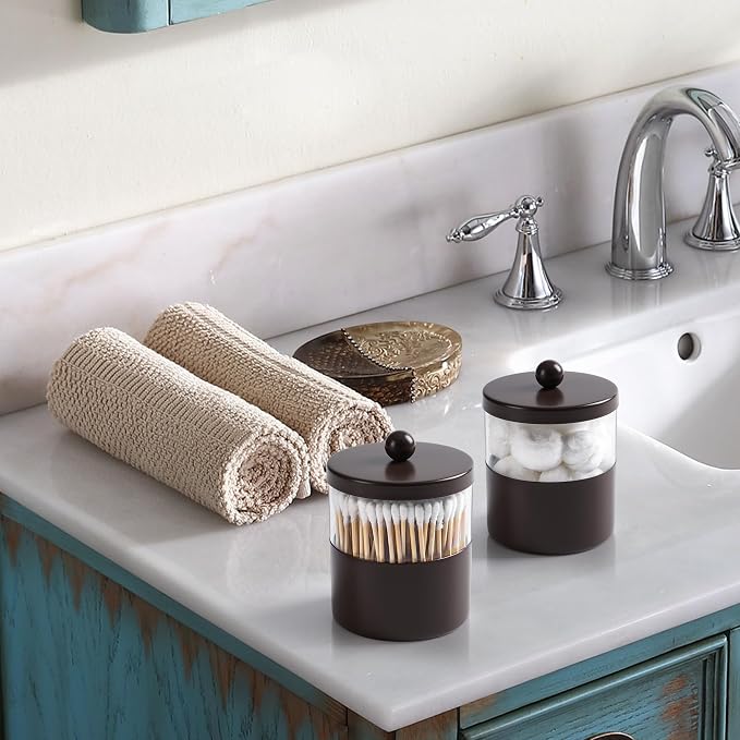 Gaussra Chocolate Brown Qtip Holder, Bathroom Jar - Image 6