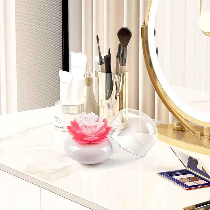Bloss Lotus Cotton Swab Holder Q-tip Holder Cotton Bud Swabs Toothpick - Image 2