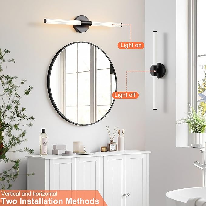 Bathroom Wall Sconces Set of 2 Hardwired, Dimmable 5CCT LED Bathroom Light - Image 6