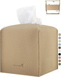 Tissue Box Cover 5X5X5'' PU Leather Tissue Holder Square Tissue Cube Box by PENGLONGHOMEDECORATION