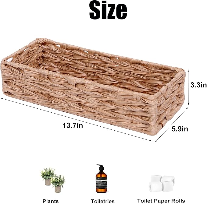 Bathroom Decor Box Toilet Tank Basket Woven Tissue Holder Box Toilet Paper - Image 4
