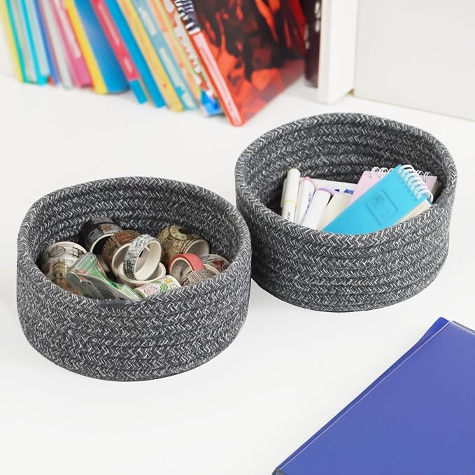 Small Basket, Rope Baskets for Gifts, Cute Mini Tiny Baskets for Organizing - Image 3