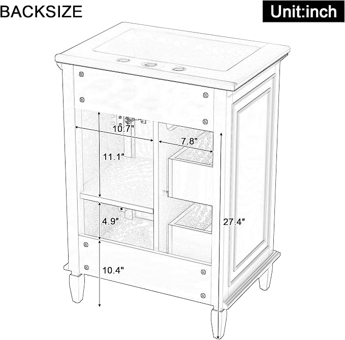Harper & Bright Designs 24" Bathroom Vanity - Image 4