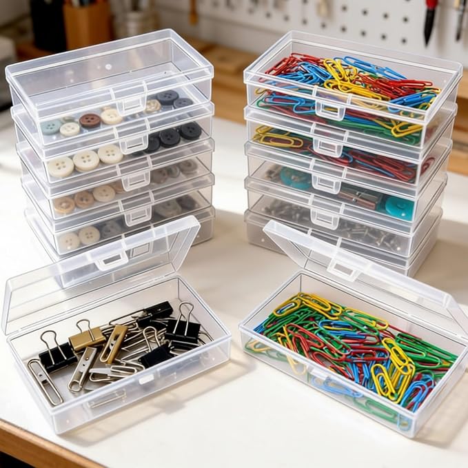 12 Pack Rectangular Clear Plastic Storage Containers Box - Image 3