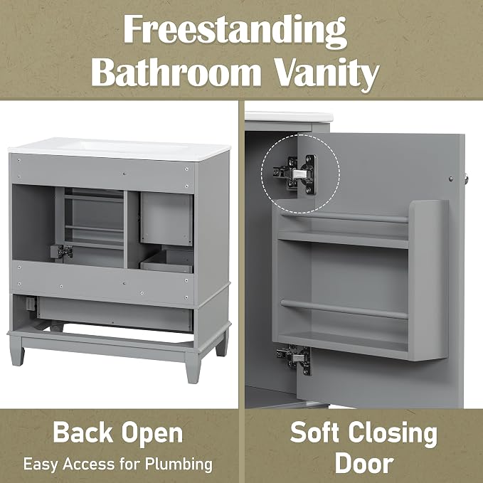 Harper & Bright Designs 30" Bathroom Vanity - Image 7