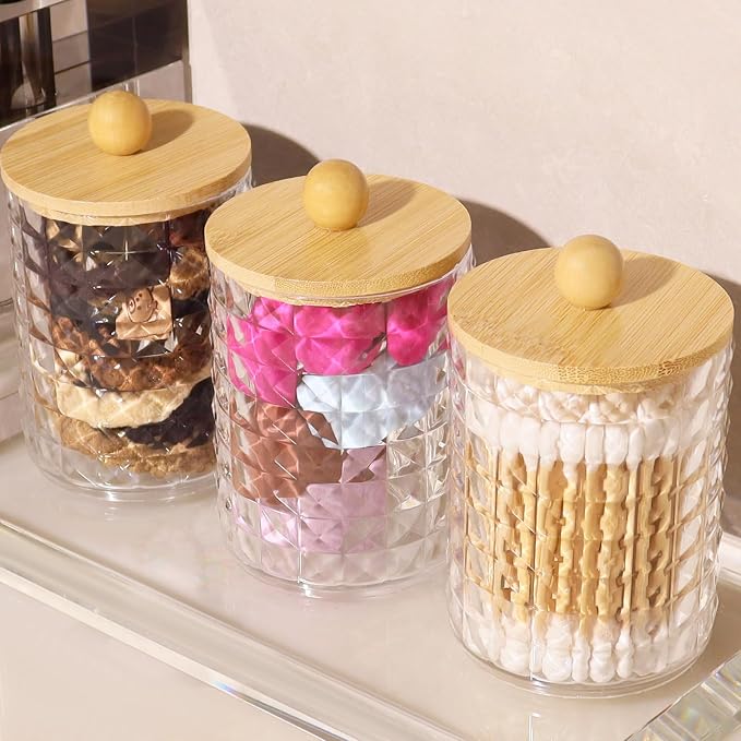 2 Pack Qtip Holder Bathroom Storage Canister - Image 3