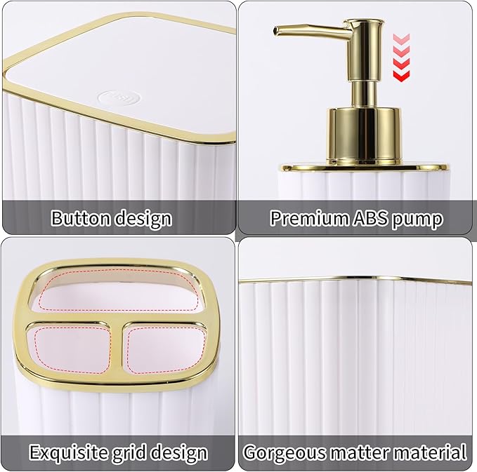 Bathroom Accessories Set- 25PC White Bathroom Set, Bathroom Set - Image 9