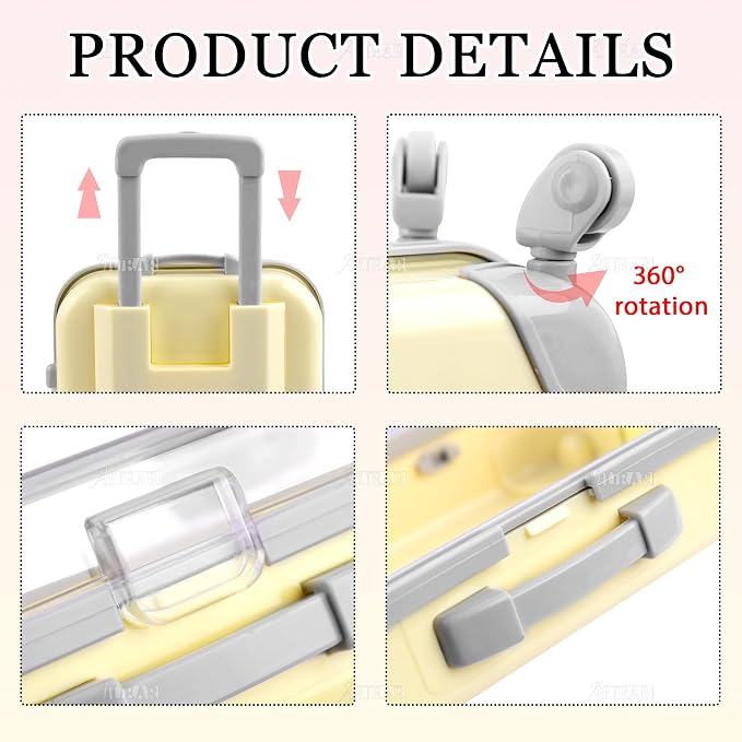 AUEAR, 2 Pack Mini Empty Luggage Storage Box Clear Suitcase Packaging Case - Image 9