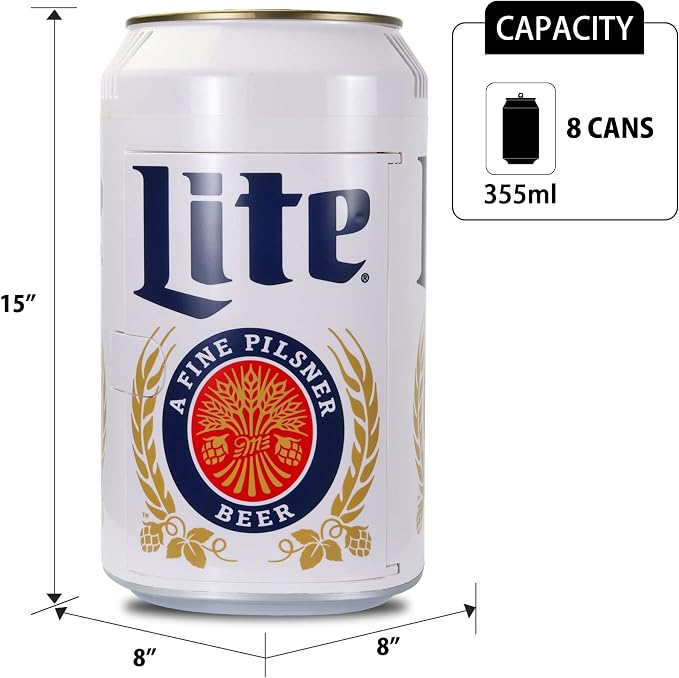 Miller Lite 8 Can Thermoelectric Mini Fridge 5.4 L/ 5.7 Quarts Capacity - Image 6