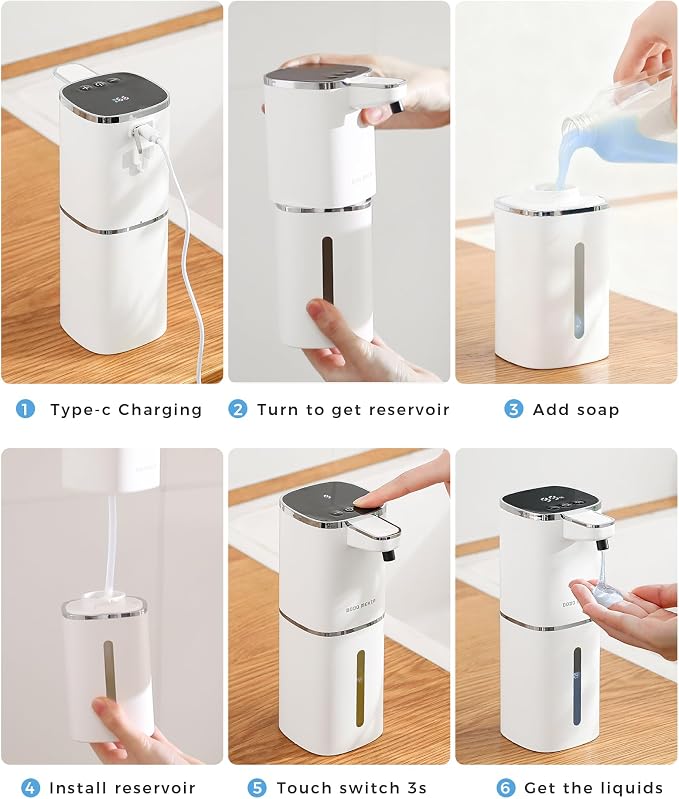 Automatic Liquid Soap Dispenser Touchless, USB Rechargeable, 9-Level Adjustable - Image 9