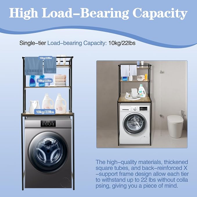 Washer and Dryer Storage Rack, 3 Tier Over The Washer and Dryer Storage Shelf - Image 3