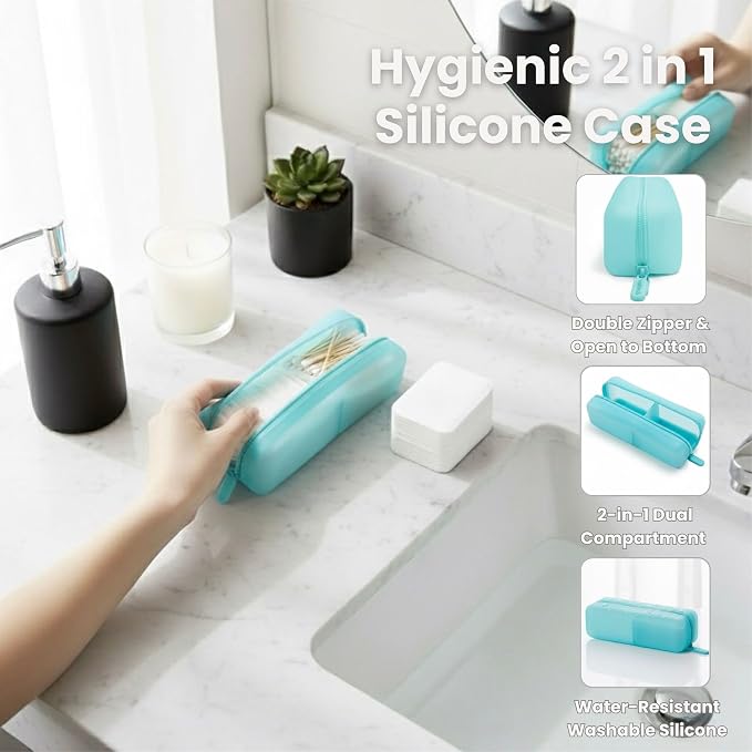 Cotton Pad Swab Travel Case – 2-in-1 Portable Waterproof Qtips Dispenser - Image 5