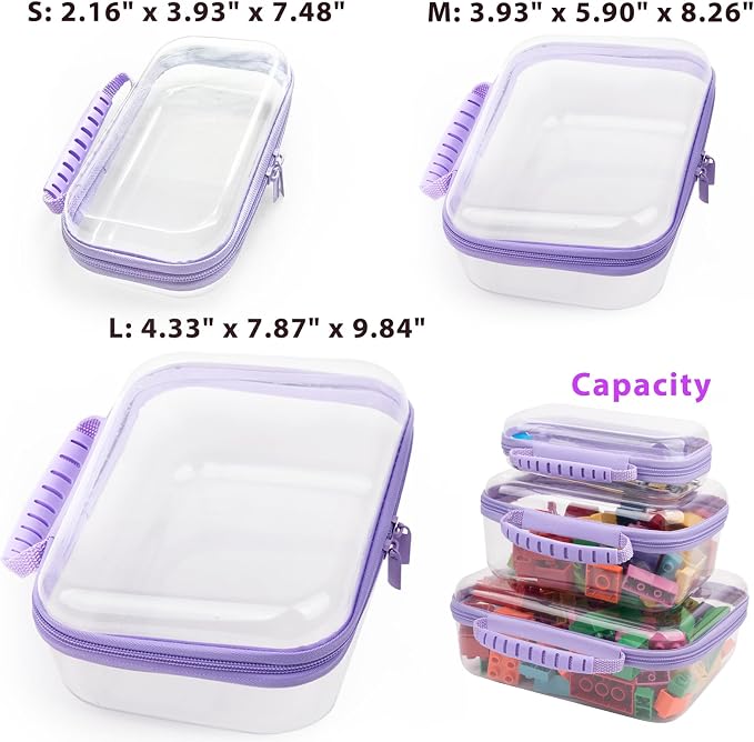 3 Pack Clear Hard Shell Zipper Case - Image 4