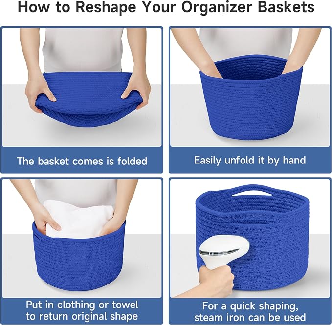 Small Rope Baskets for Storage, Baskets for Gifts Empty, Cute Round Woven Basket - Image 5